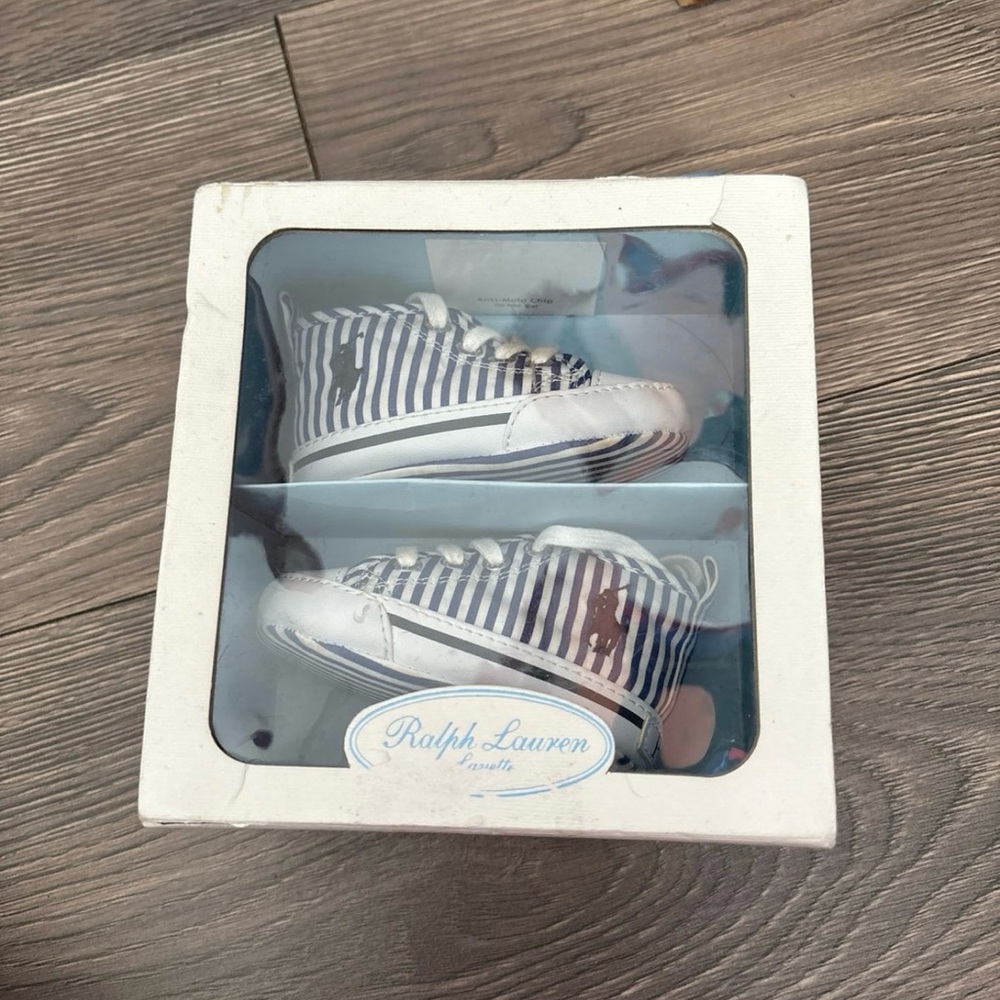 Ralph Lauren Blue & White Baby Shoes